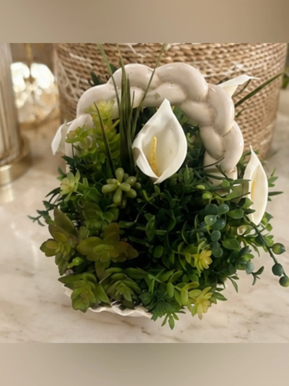Handmade faux succulent arrangement